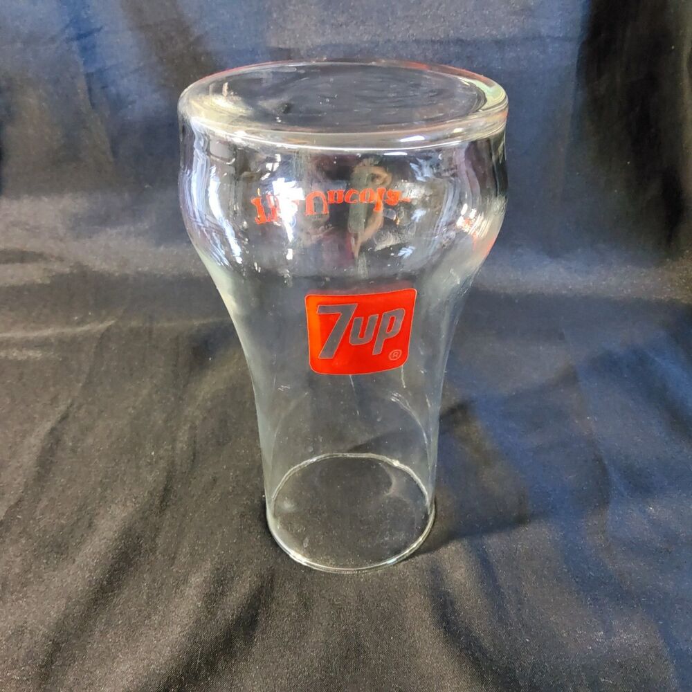 Vintage 7Up Upside Down Glass The Uncola Red Logo Flare Tumbler 1970s 6"